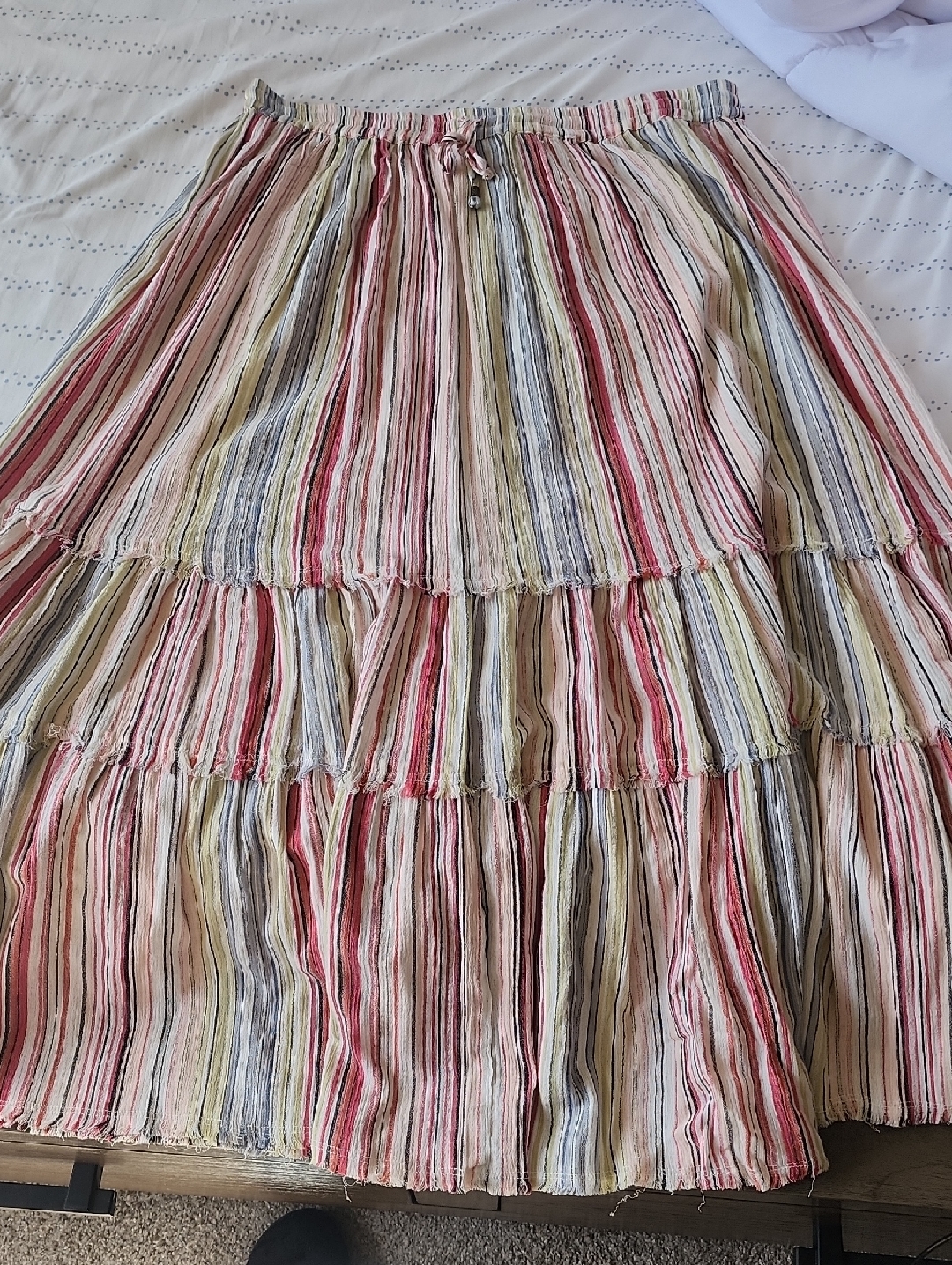 John Mark Multicolor Tiered Maxi Skirt - Boho Vibes
